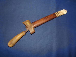 19th Century Bone & Wood Knife with Scabbard