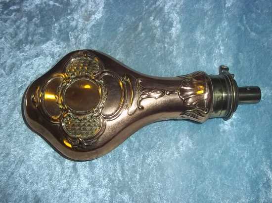 19th Century Brass James Dixon & Sons of Sheffield Powder Flask