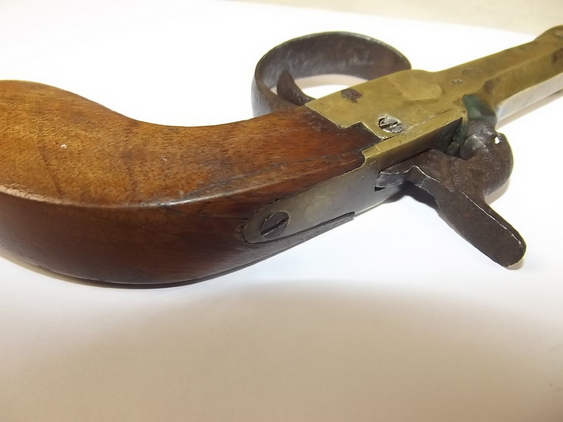 19th Century, Brass Octagonal Cannon Barreled Percussion Pocket Pistol None Muzzleloader - Image 13