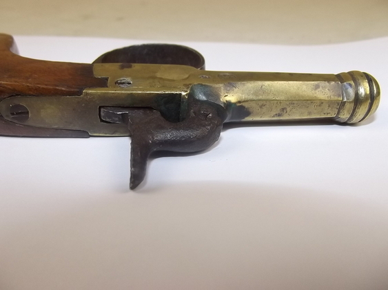 19th Century, Brass Octagonal Cannon Barreled Percussion Pocket Pistol None Muzzleloader - Image 14