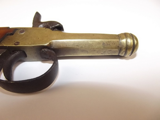 19th Century, Brass Octagonal Cannon Barreled Percussion Pocket Pistol None Muzzleloader - Image 8