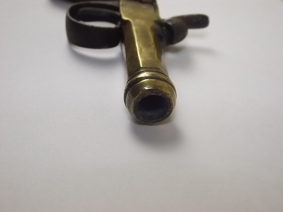 19th Century, Brass Octagonal Cannon Barreled Percussion Pocket Pistol None Muzzleloader - Image 9