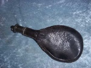 19th Century Leather and Brass Shot Bag