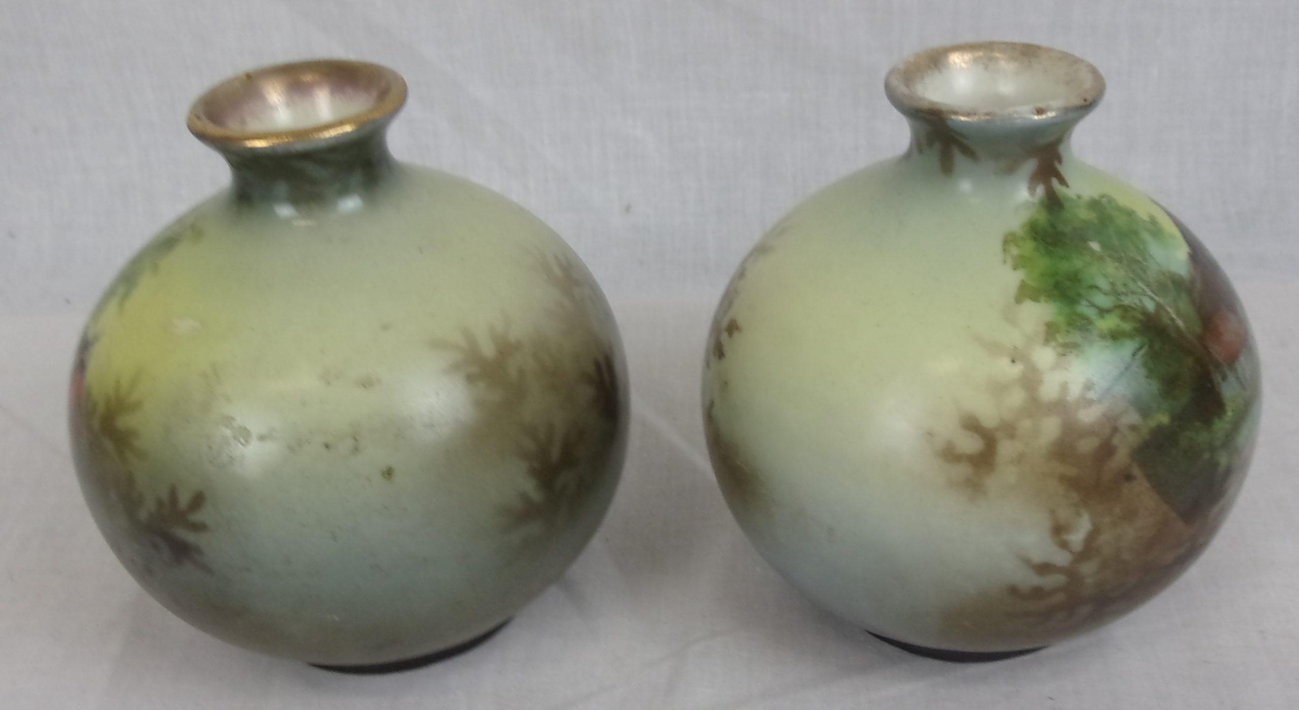Pair Of Circa 1890 Royal Worcester Squat Globular Vases - Image 2