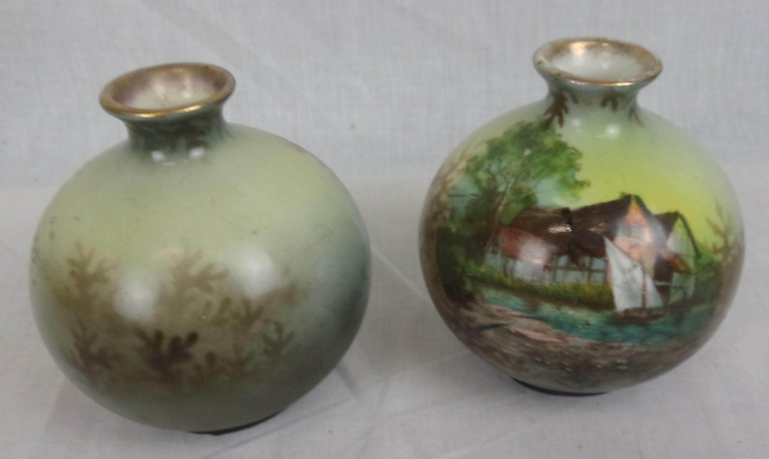Pair Of Circa 1890 Royal Worcester Squat Globular Vases - Image 3