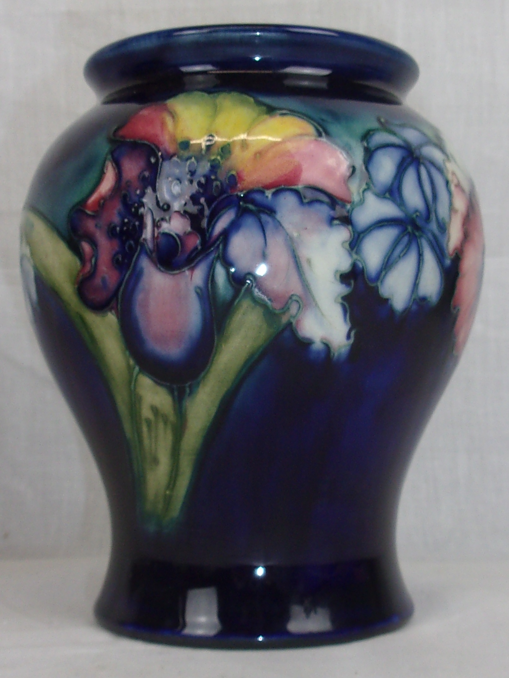 1930's William Moorcroft Orchid Pattern Squat Balluster Form Vase - Image 6