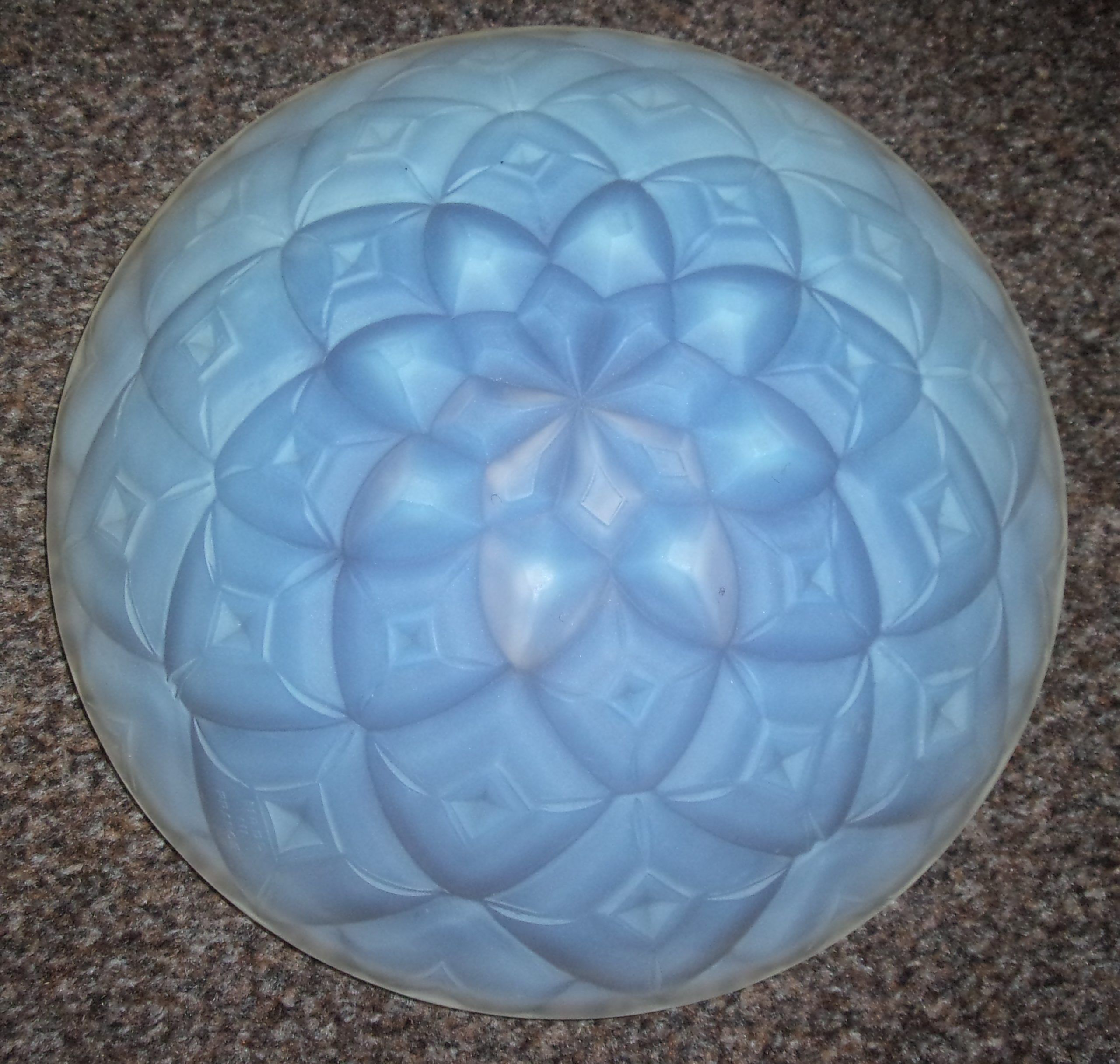Circa 1930 French Pressed Opalescent Glass Geometric Dahlia Bowl By Andre Hunebelle - Image 5