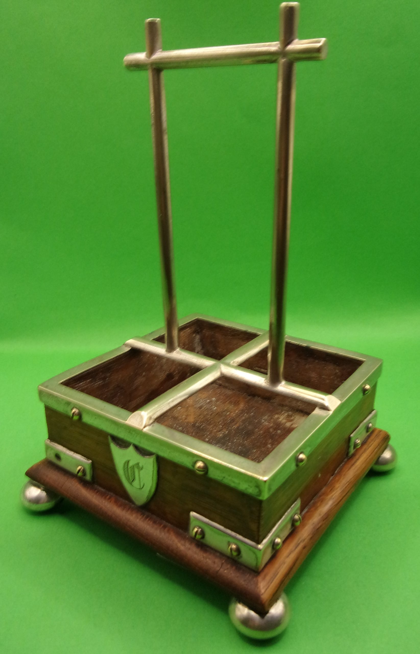 Silver Plated And Oak Cruet Set In The Manner Of Christopher Dresser - Image 5