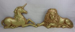Circa 1800 Georgian British Royal Coat Of Arms Cast Iron Lion And Unicorn
