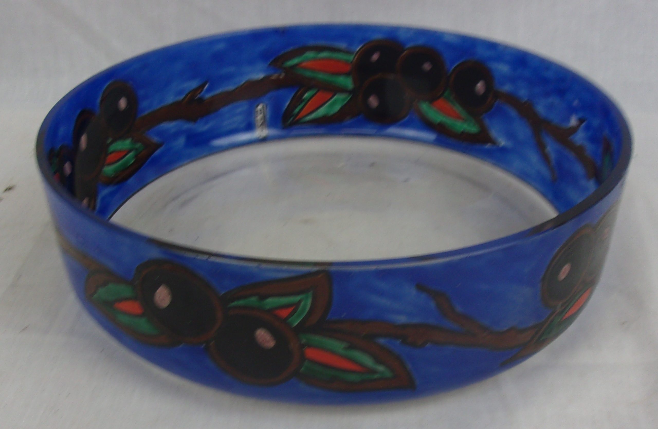 1920's Leune Glass Bowl With Leaves And Berries - Image 6