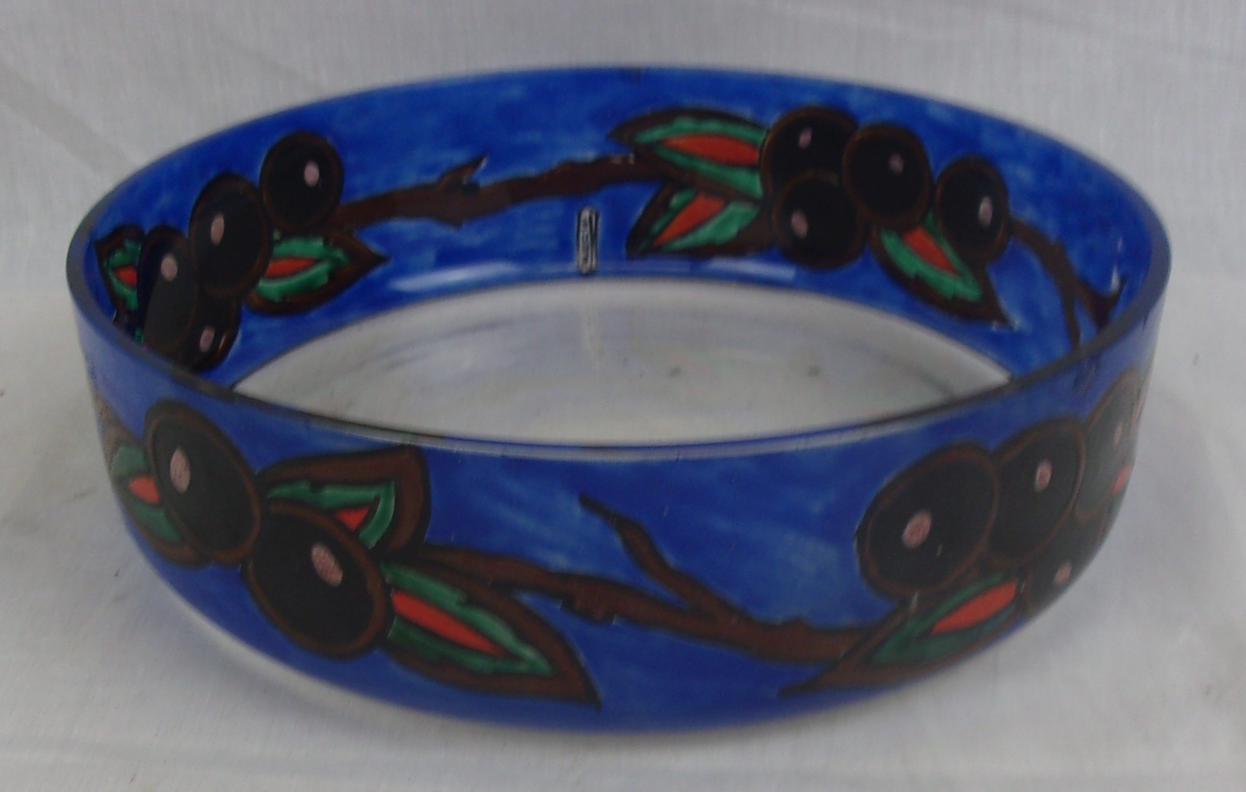 1920's Leune Glass Bowl With Leaves And Berries - Image 5