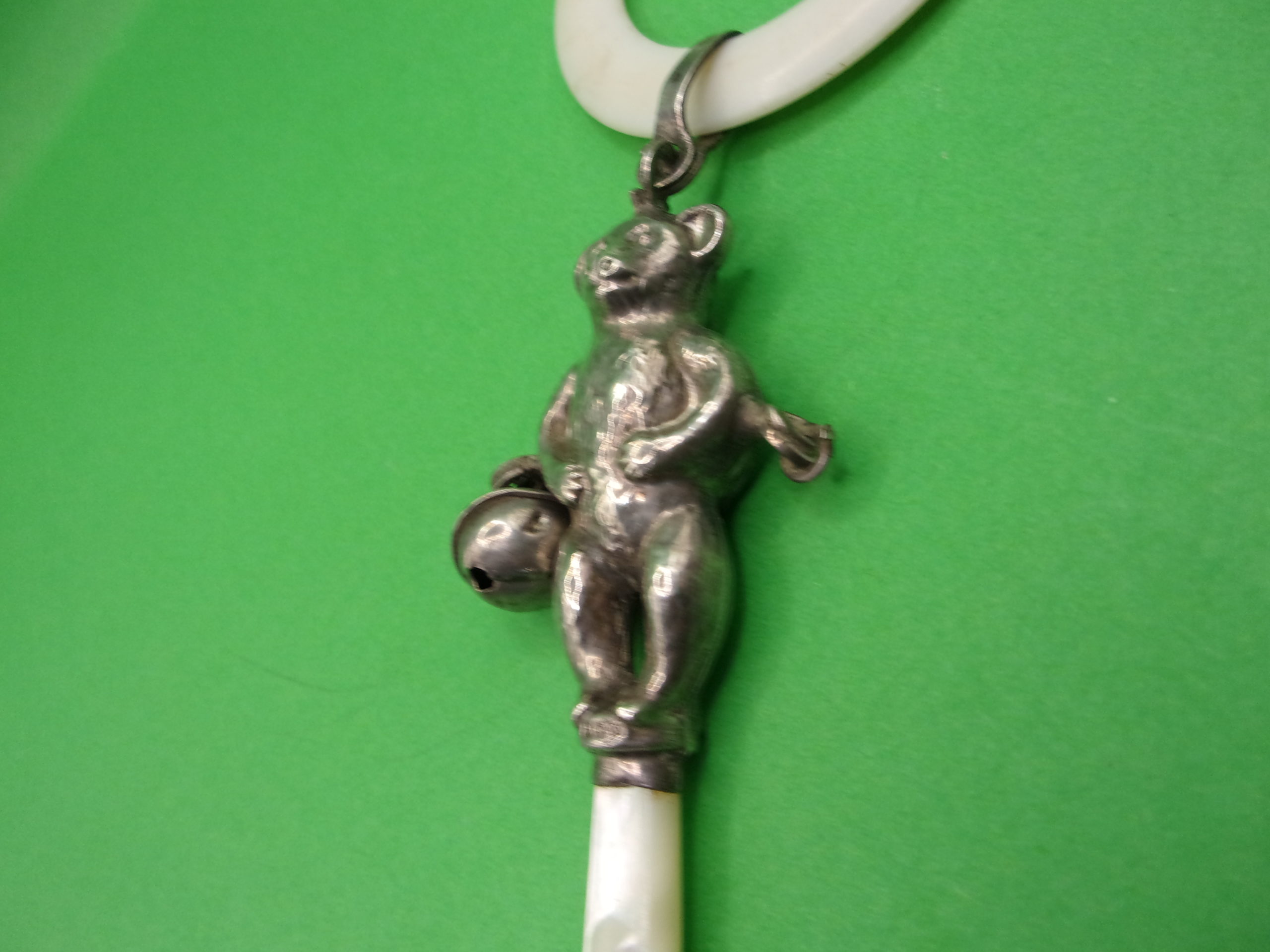 George VI Novelty Silver Rattle Modelled As A Teddy Bear Birmingham 1947 - Image 7