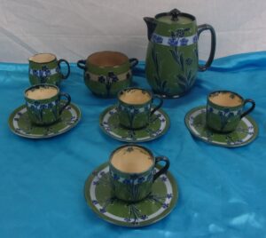 Late Victorian Moorcroft For MacIntyre Florian Ware Coffee Set