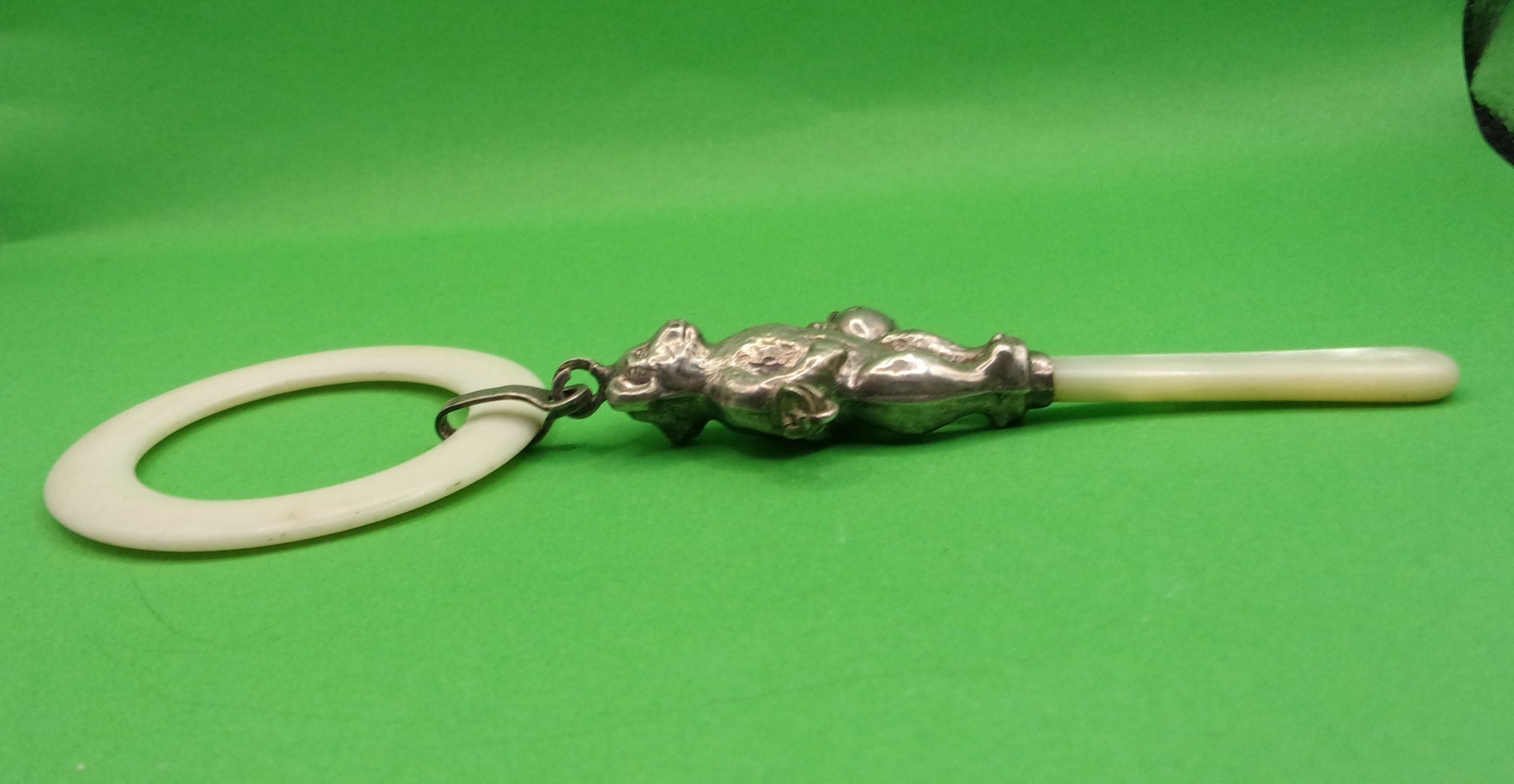 George VI Novelty Silver Rattle Modelled As A Teddy Bear Birmingham 1947 - Image 2
