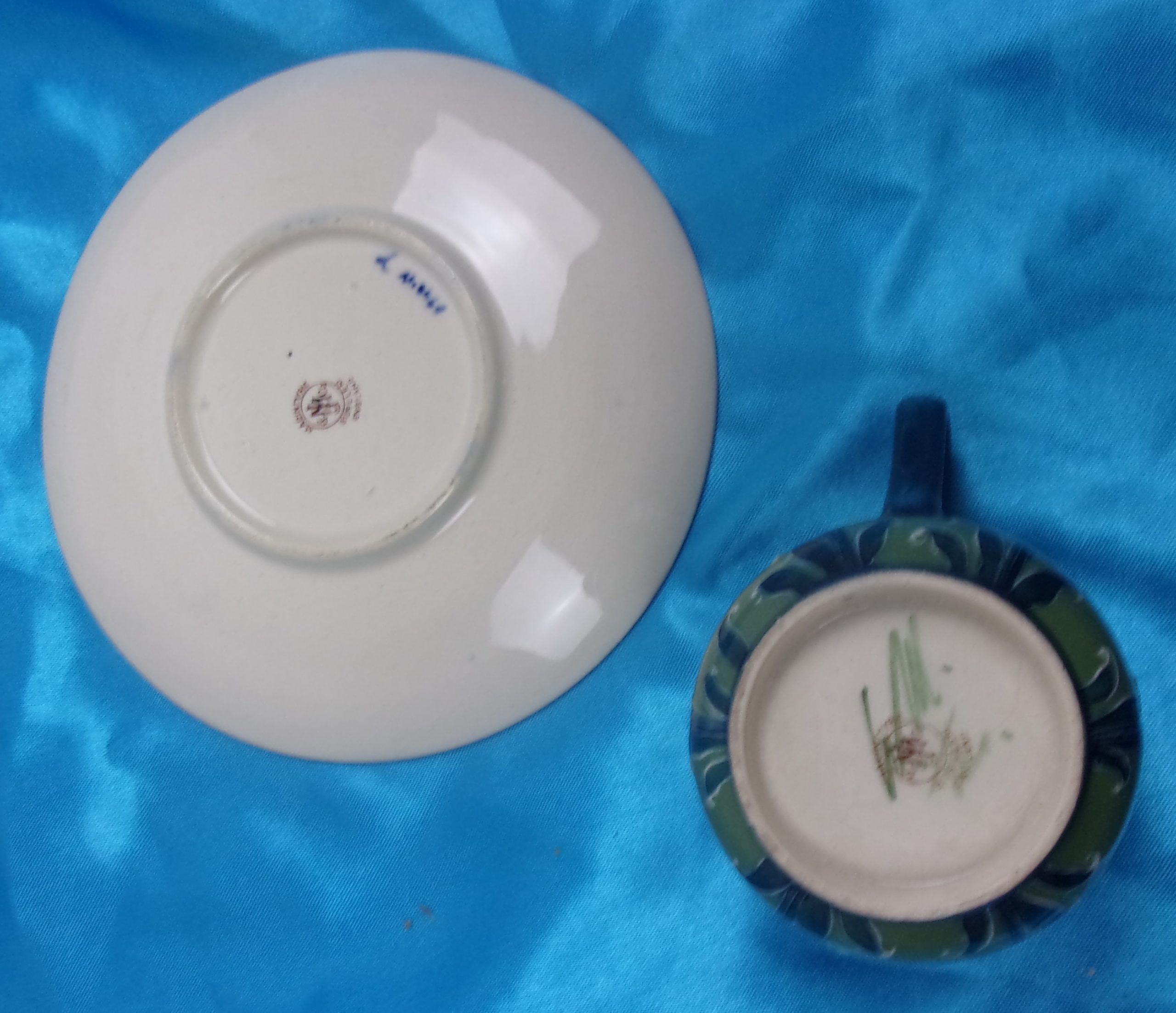 Late Victorian Moorcroft For MacIntyre Florian Ware Tea Cup And Saucer - Image 2