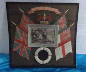 Late Victorian Silk Work Of Royal Navy Battleships