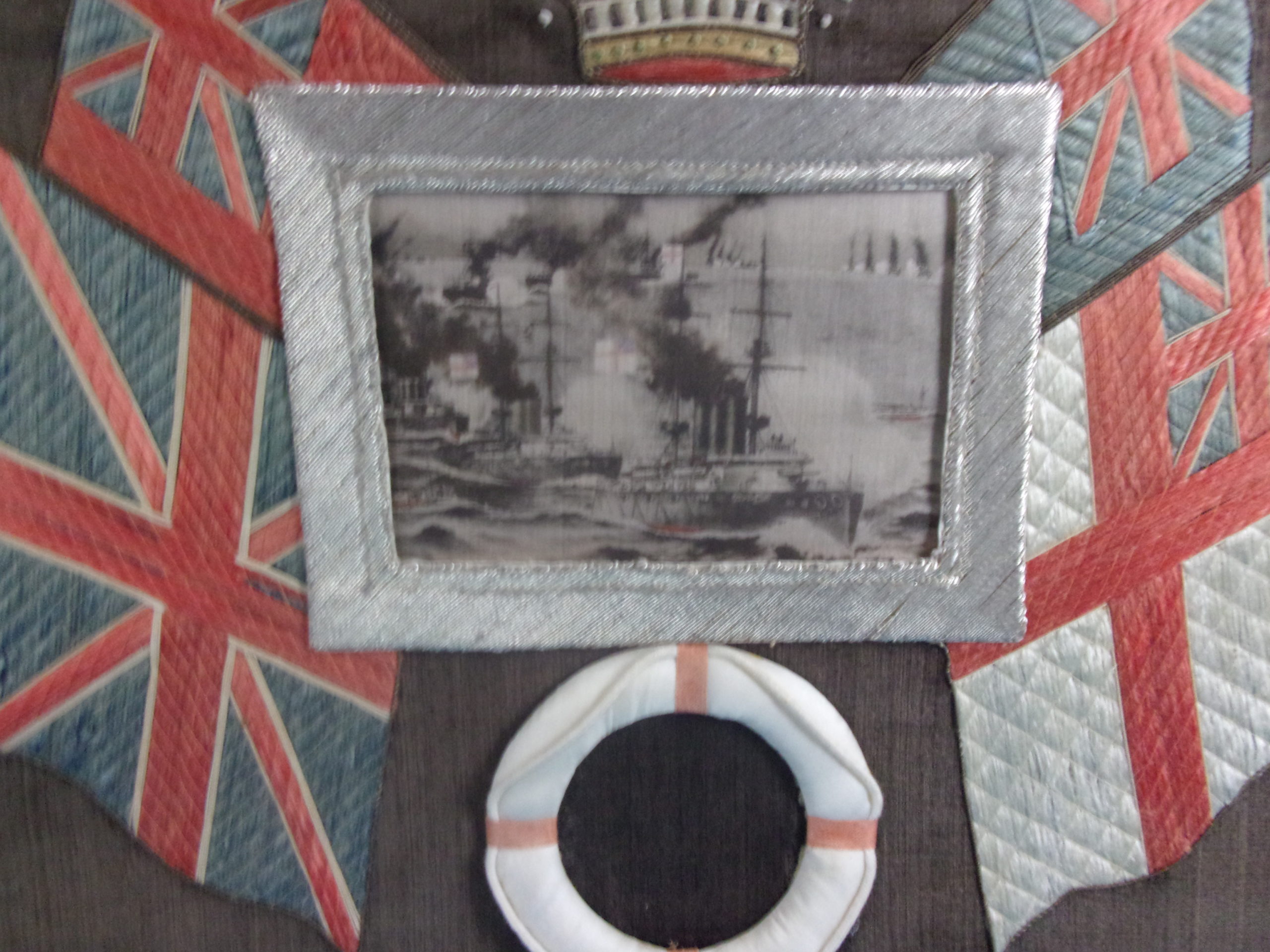 Late Victorian Silk Work Of Royal Navy Battleships - Image 3