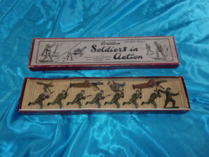 Circa 1940 Britains Toy Soldier Set 1613 Gas Mask British Soldiers