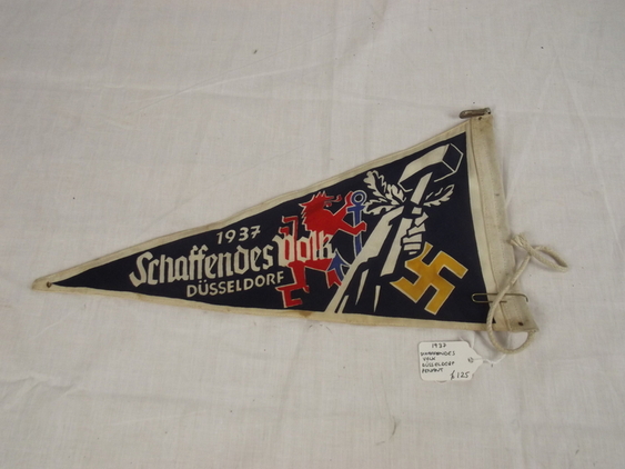 3rd Reich 1937 Schaffendes Volk Dusseldorf Pennant