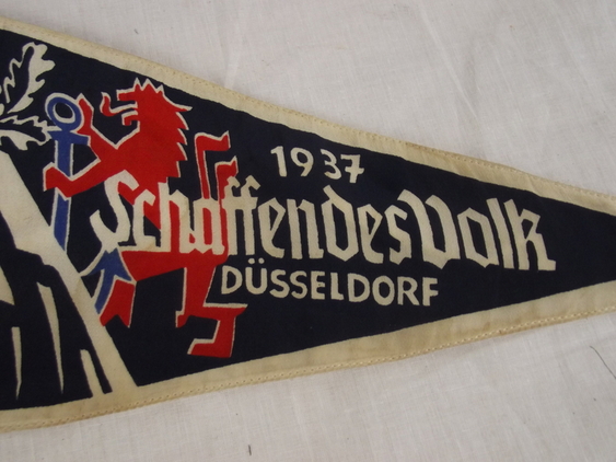 3rd Reich 1937 Schaffendes Volk Dusseldorf Pennant - Image 6