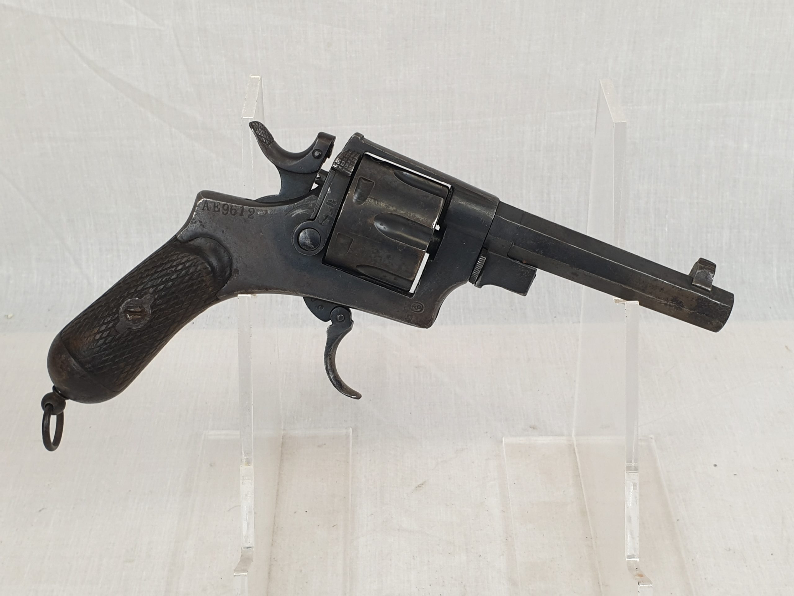 A WW1 Italian 1918 Dated Castelli 10.35mm Revolver with Folding Trigger & Octagonal Barrel