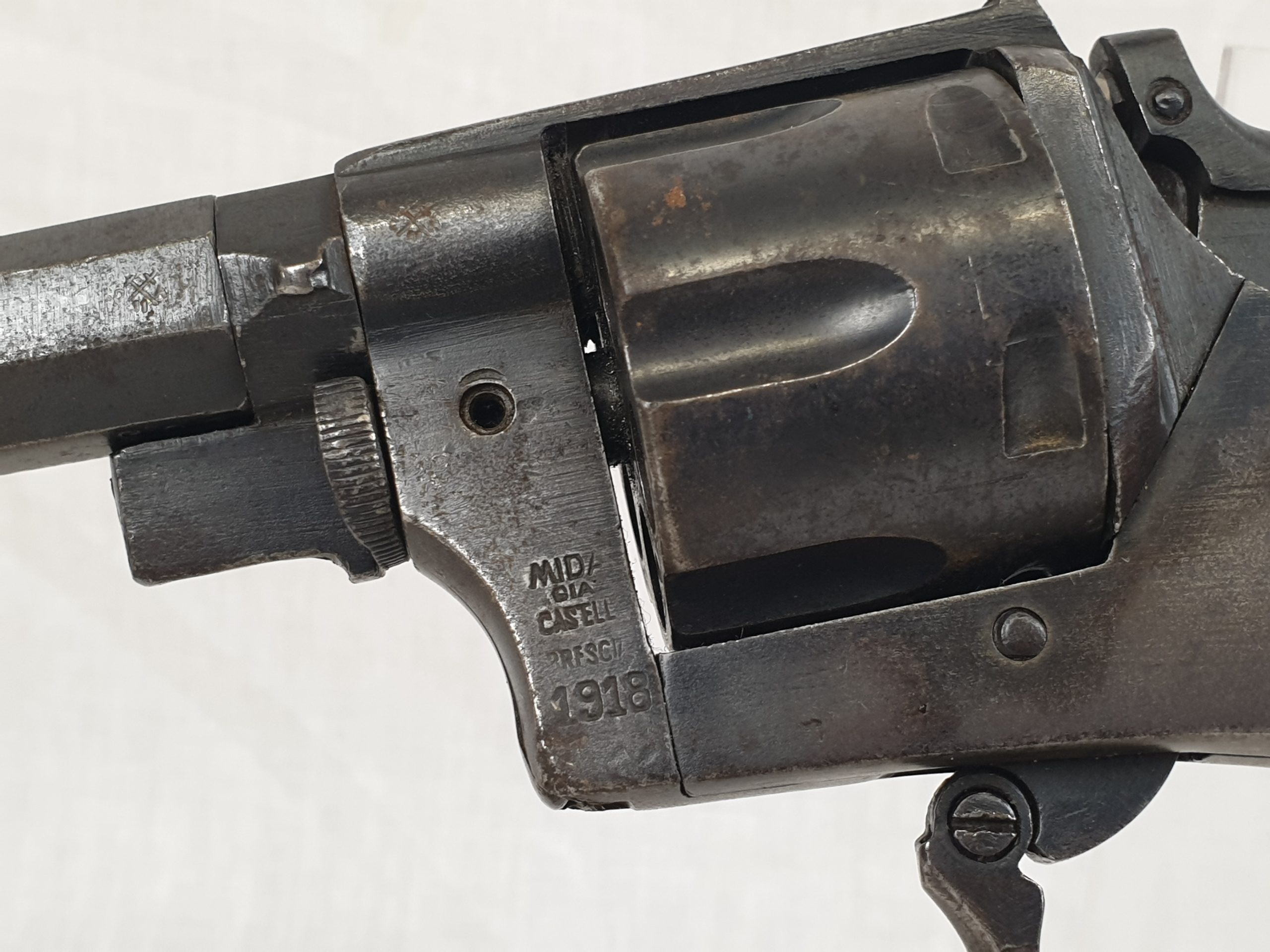A WW1 Italian 1918 Dated Castelli 10.35mm Revolver with Folding Trigger & Octagonal Barrel - Image 4