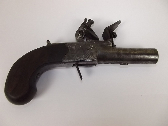 Circa 1785 Holmes Of Liverpool Flintlock Muff Pistol None Muzzleloader