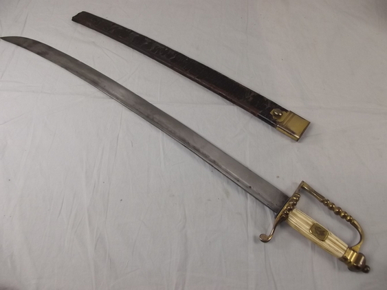 Circa 1790 British Royal Naval 5 ball Hanger Sword