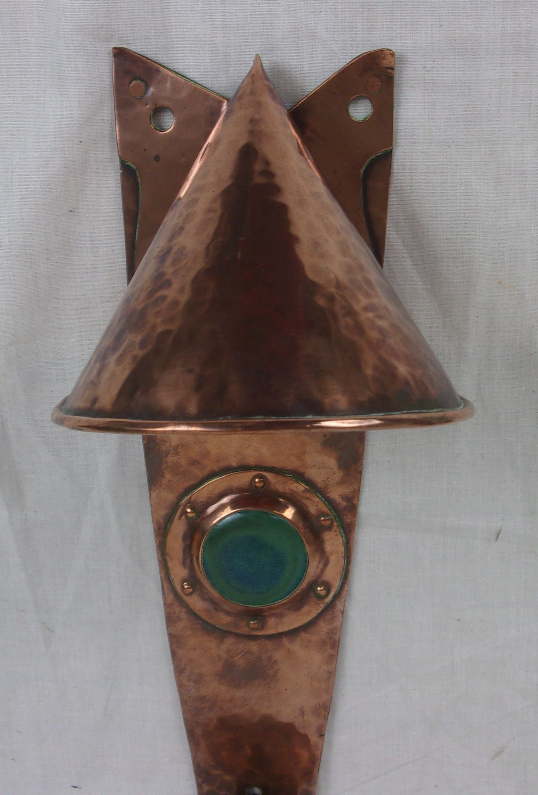 Hammered Copper Arts & Crafts Design Candle Wall Sconce