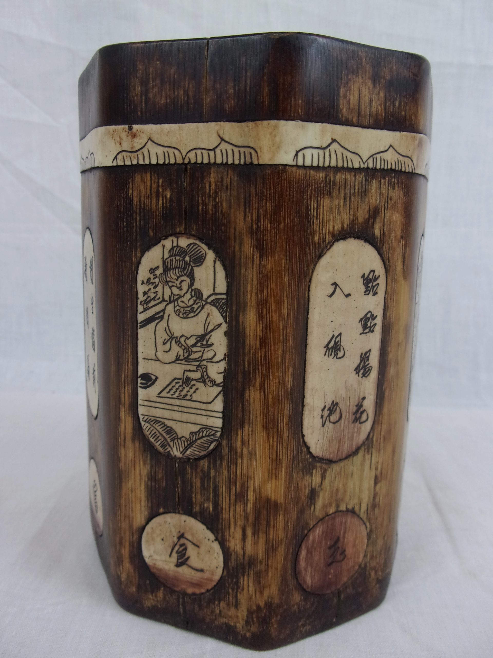 19thC Chinese Bamboo Brush Pot - Image 3