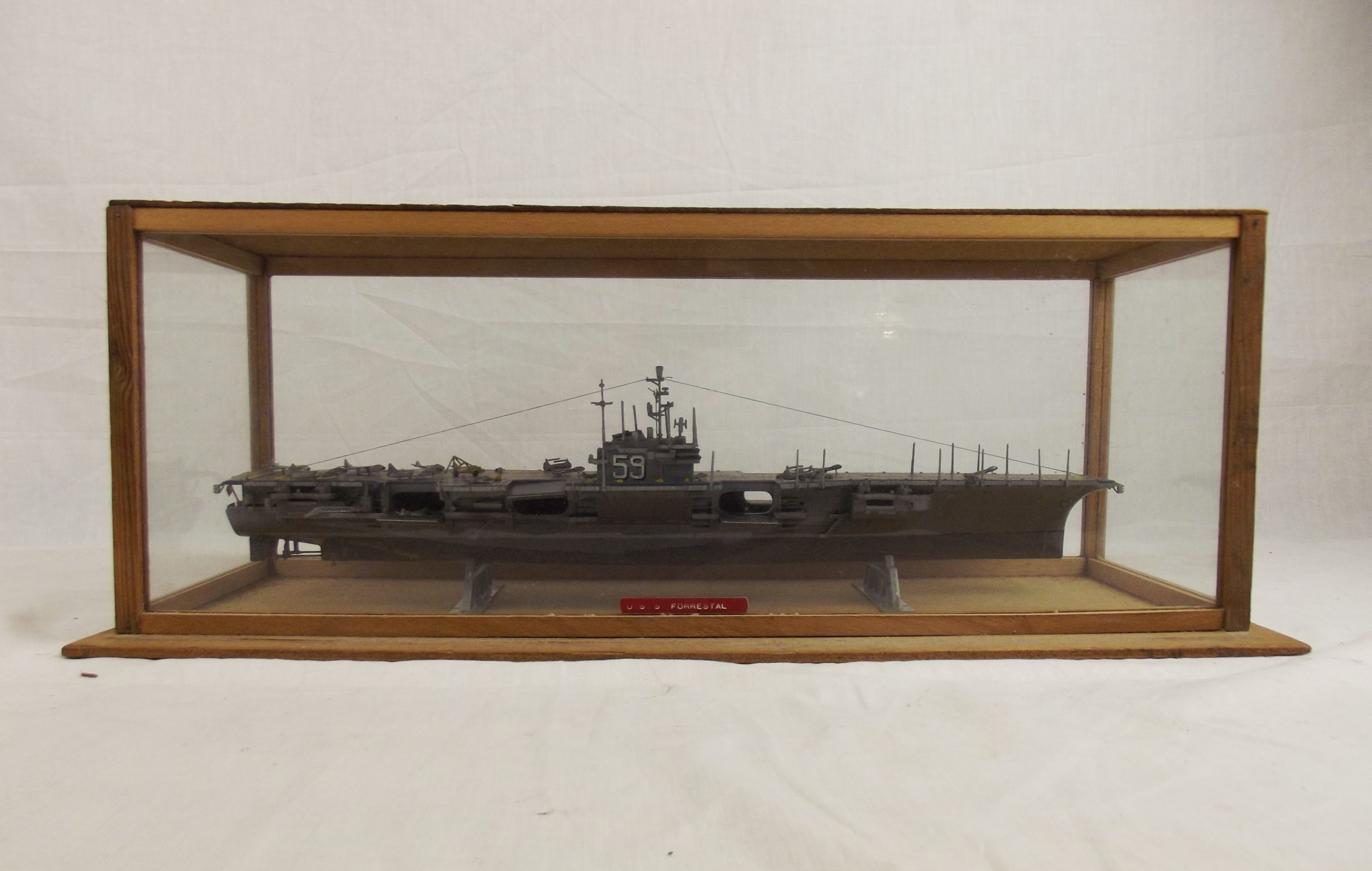 Cased Model Of The USS Forrestal Supercarrier