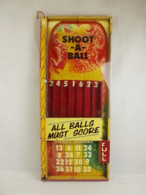 c1960's Large Wooden Table Top 'Shoot-a-Ball' Fairground Pinball Game