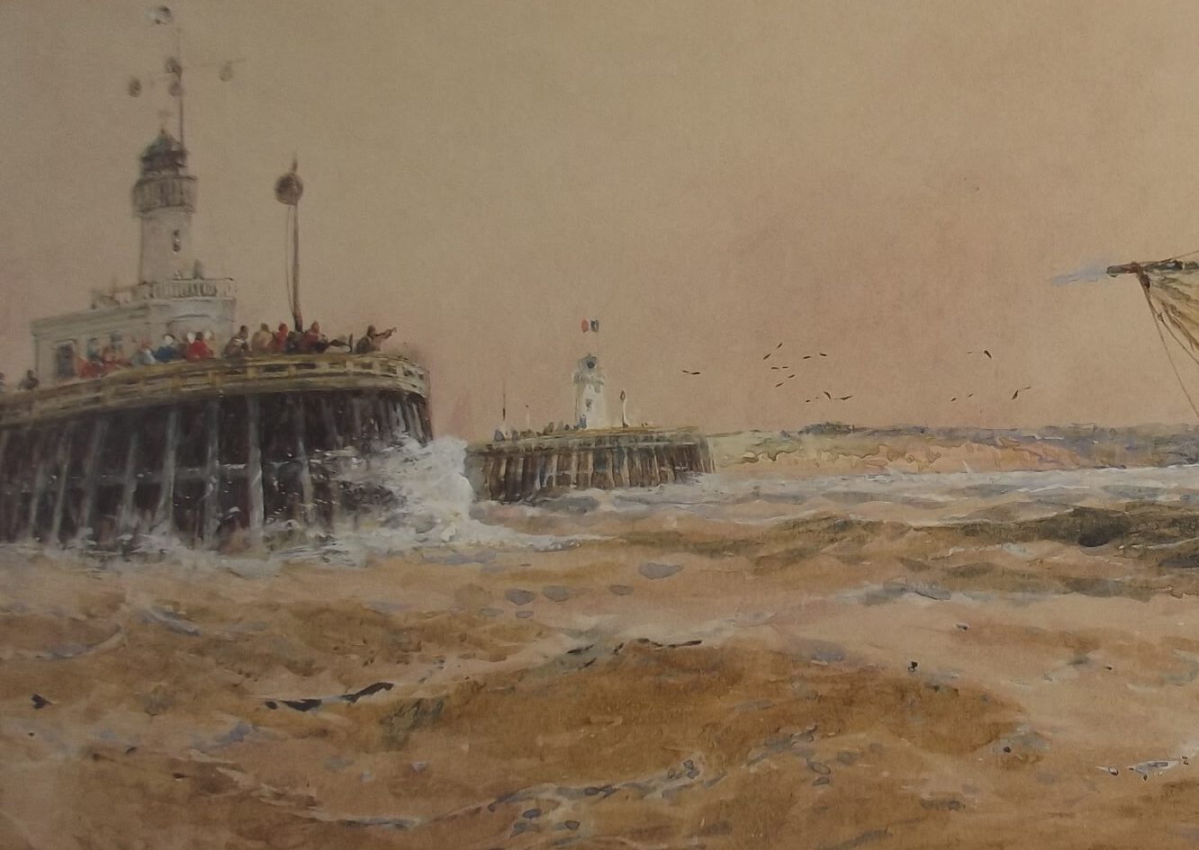 Thomas Bush Hardy (1842-1897) – Over the Bar – Large Framed Watercolour - Image 6