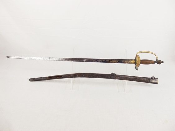1796 Infantry Officers Blue & Gilt Spadroon and Scabbard - Image 3
