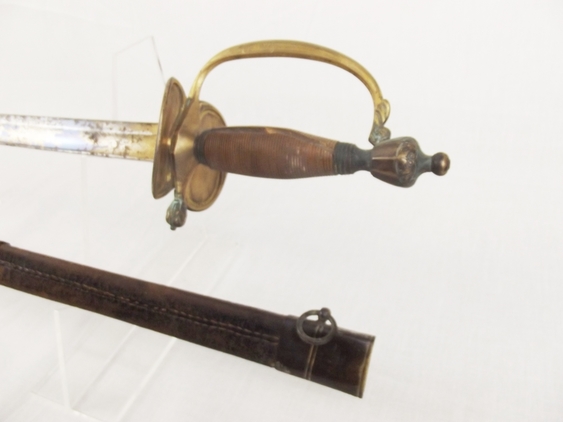 1796 Infantry Officers Blue & Gilt Spadroon and Scabbard - Image 4
