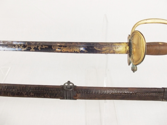1796 Infantry Officers Blue & Gilt Spadroon and Scabbard - Image 5