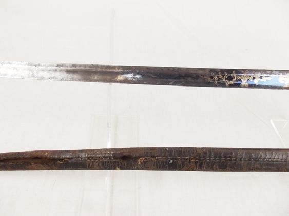 1796 Infantry Officers Blue & Gilt Spadroon and Scabbard - Image 6