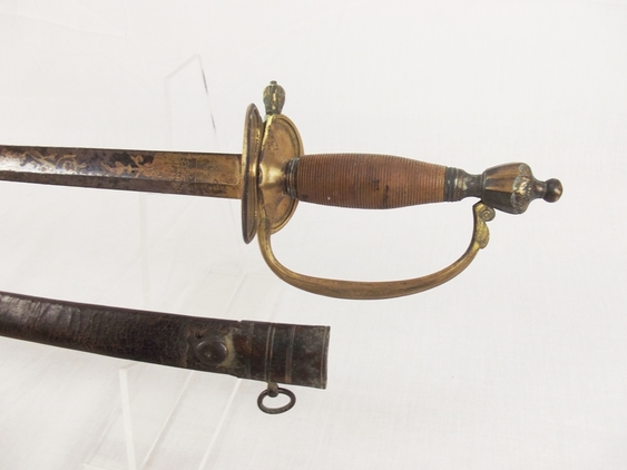 1796 Infantry Officers Blue & Gilt Spadroon and Scabbard - Image 8