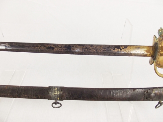 1796 Infantry Officers Blue & Gilt Spadroon and Scabbard - Image 9