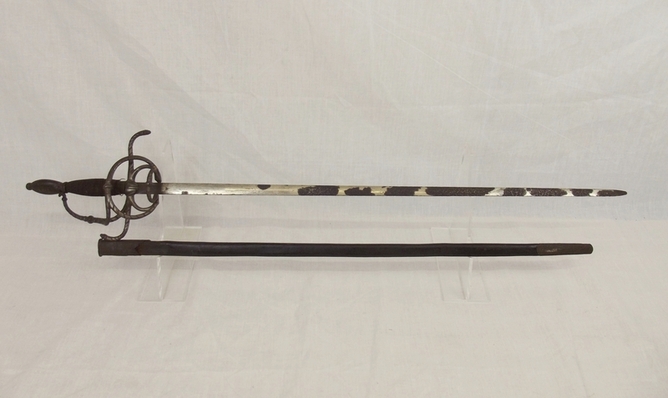 Victorian Remake of a 17th Century Rapier and Leather Scabbard Swords