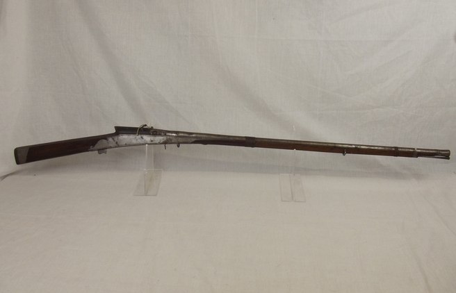 19th Century White Metal Mounted Matchlock Jezail Rifle Muzzleloader None Rifles
