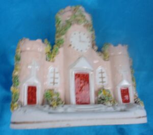Circa 1860 Staffordshire Spill Vase Of A Castellated Manor House