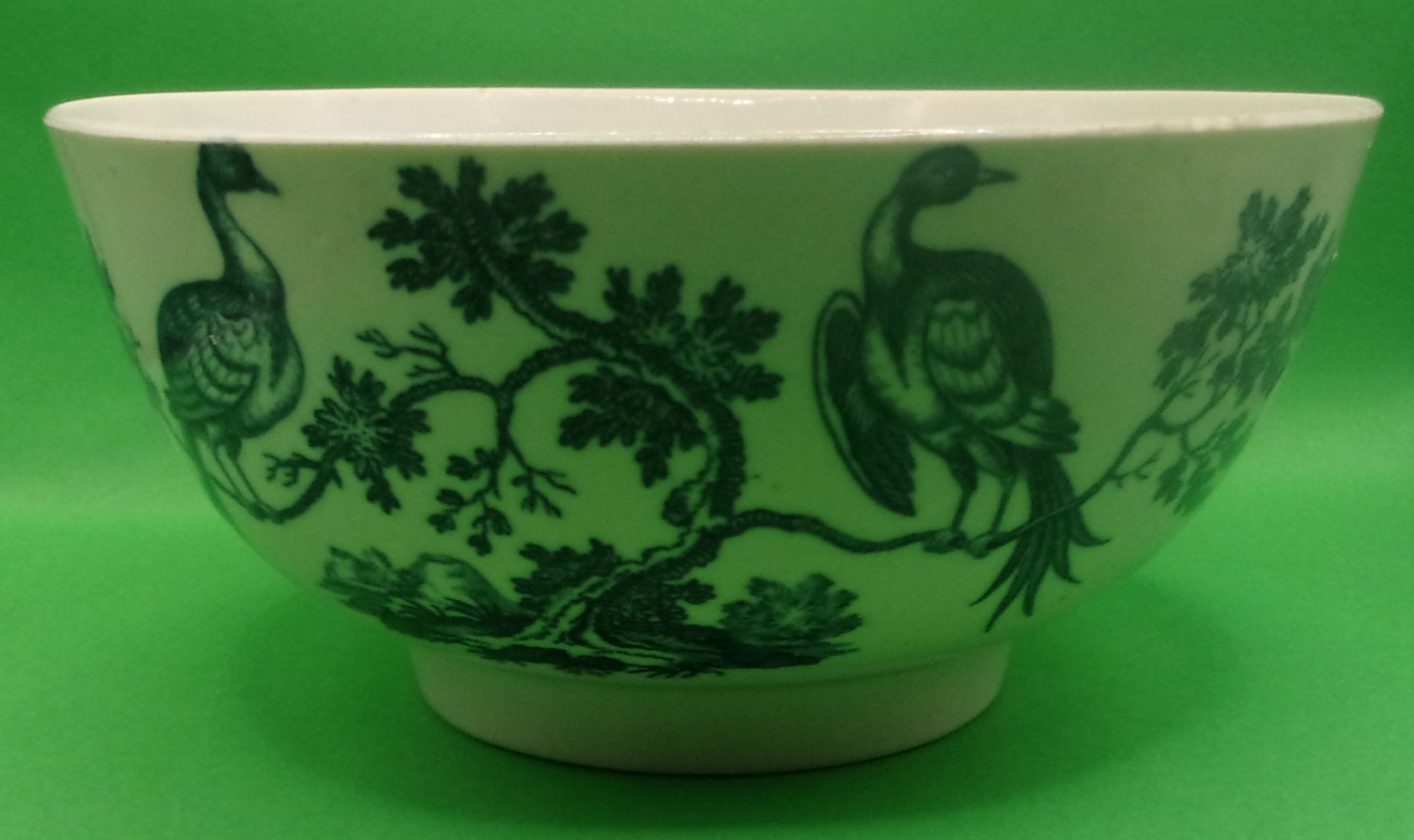 18th Century Worcester Porcelain Slop Bowl With The Birds In Branches Pattern - Image 10