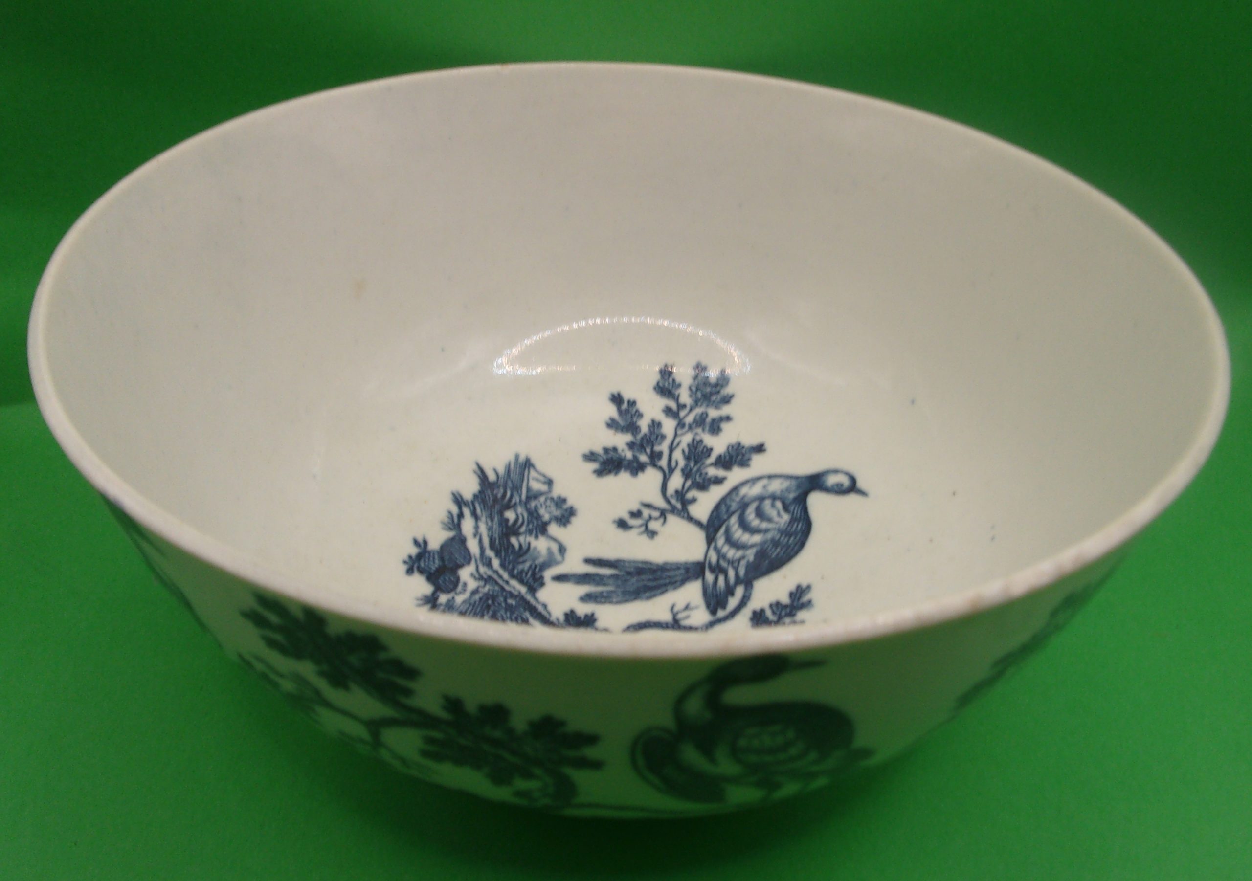 18th Century Worcester Porcelain Slop Bowl With The Birds In Branches Pattern - Image 9
