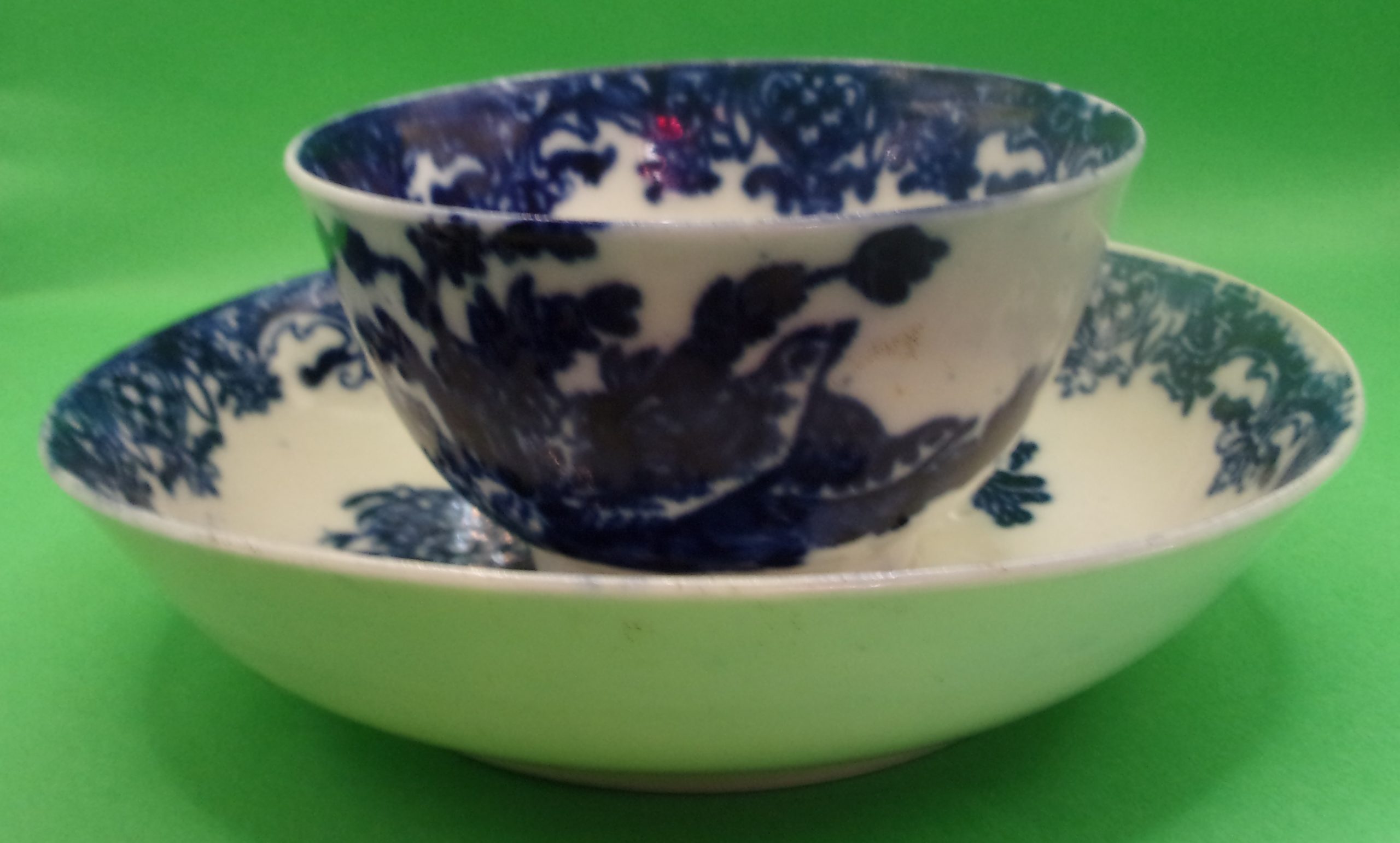 18th Century Pennington Liverpool Porcelain Tea Bowl And Saucer In The Quail Pattern