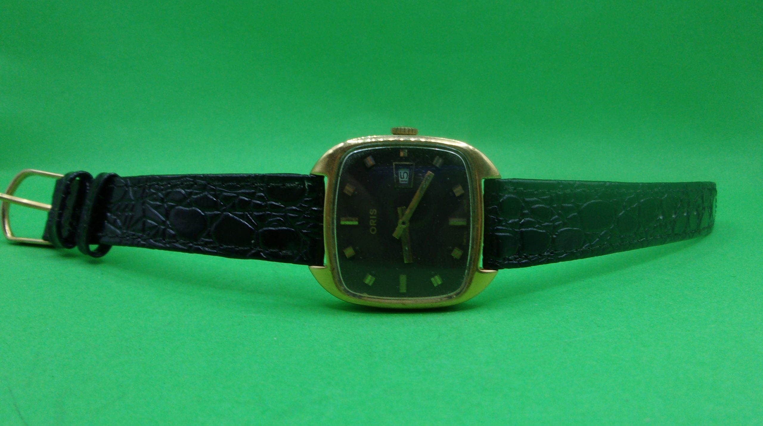 1970's Swiss Oris Manual Wind Gentlemans Wrist Watch With Date Window