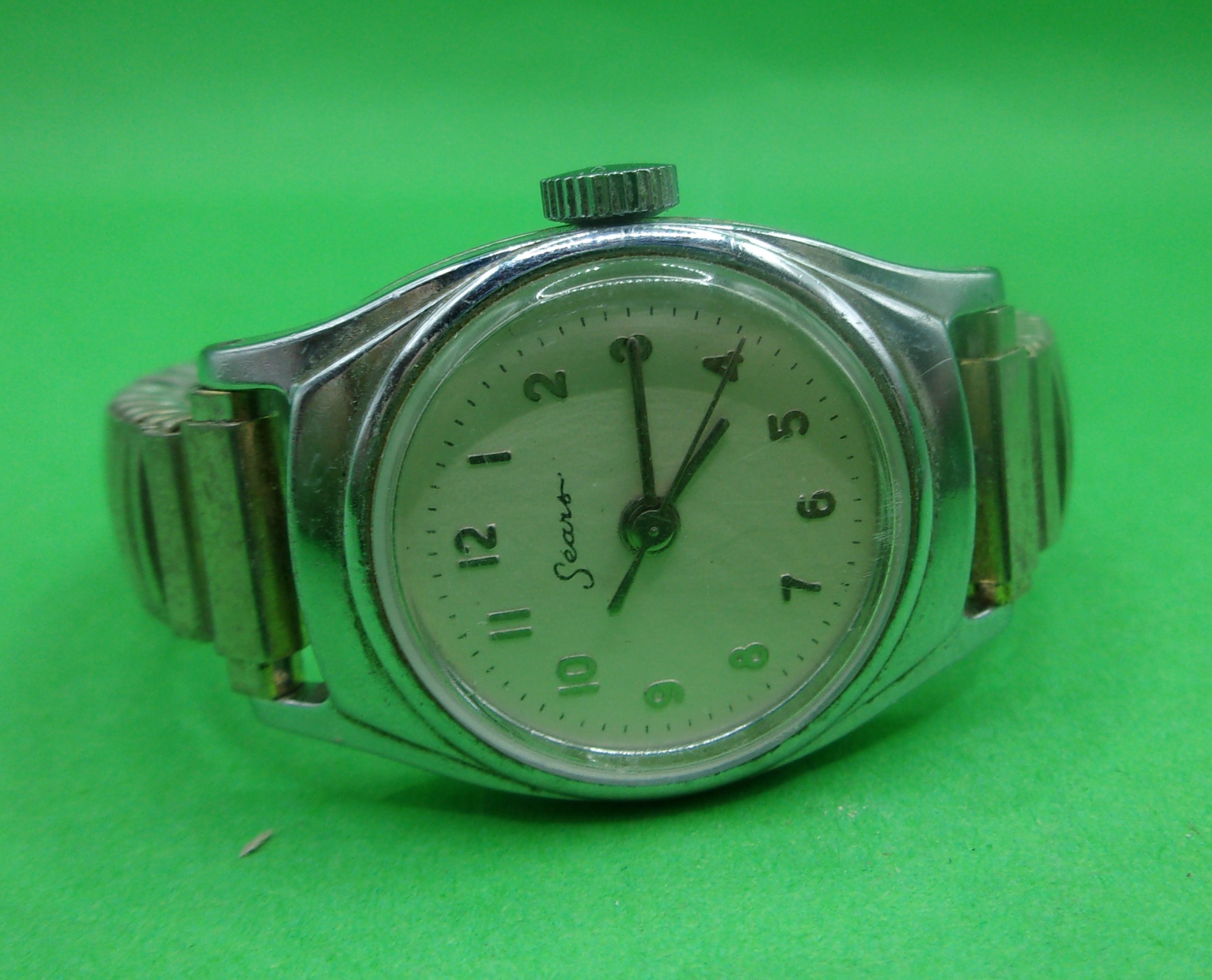 Circa 1970 Sears Manual Wind Ladies Stainless Steel Wrist Watch