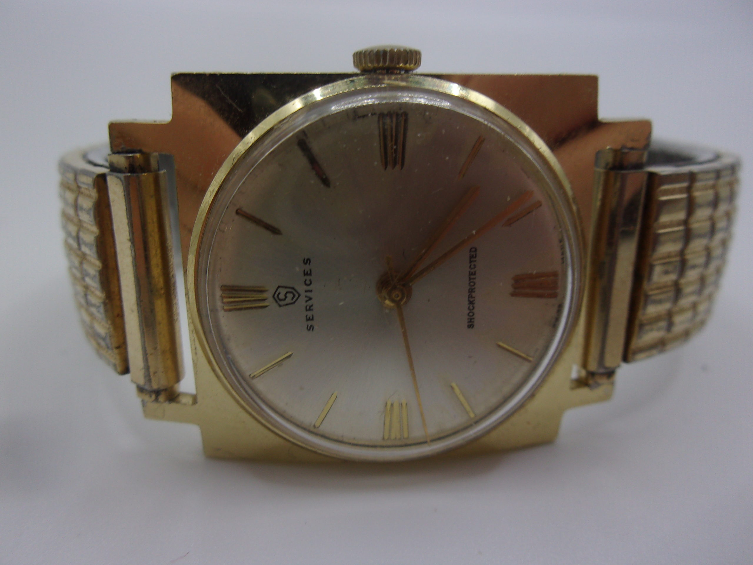 1950's Services Manual Wind Gold Plated Gents Watch