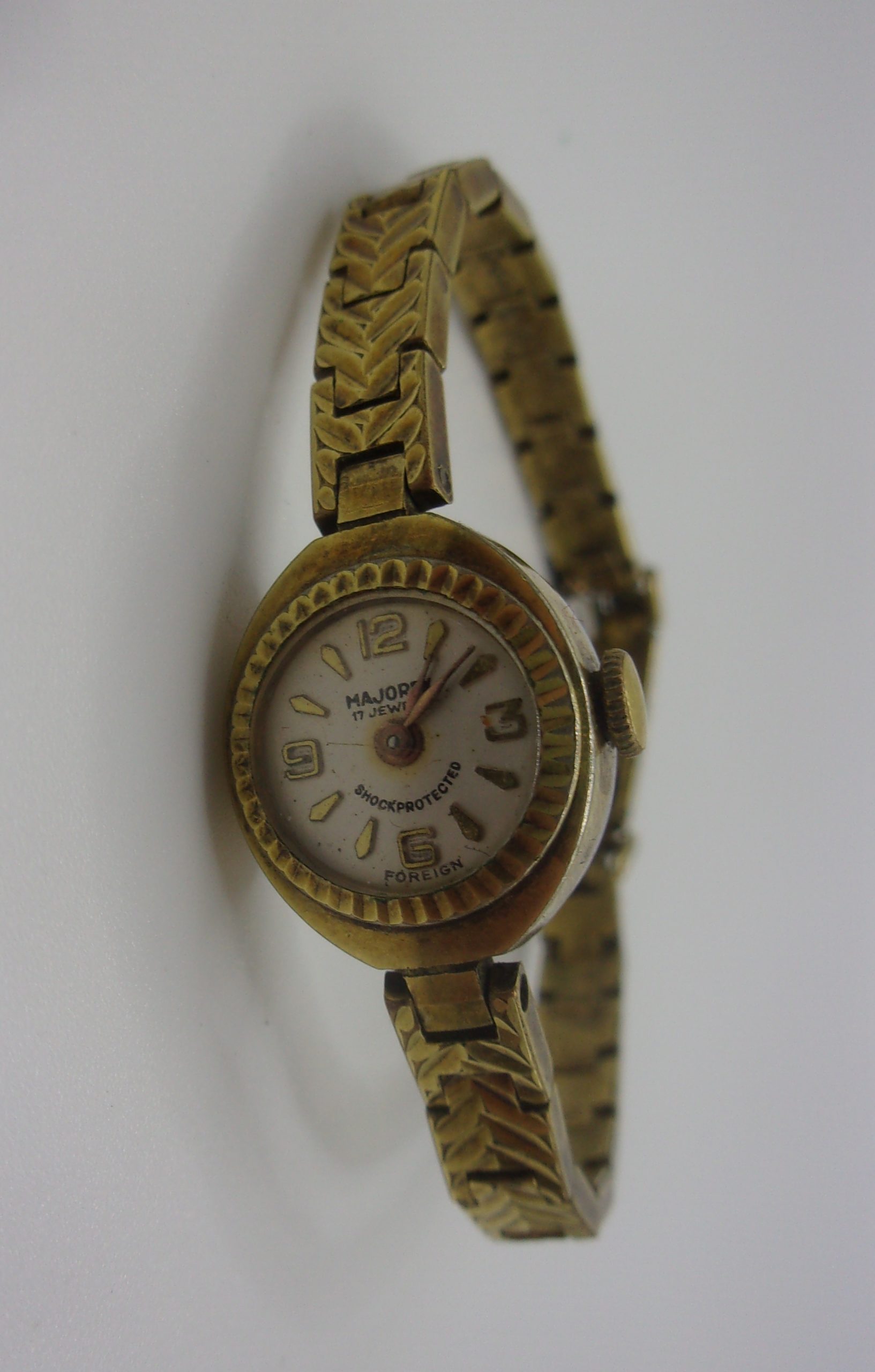1960's Majorex 17 Jewel Manual Wind Rolled Gold Stainless Steel Ladies Cocktail Watch