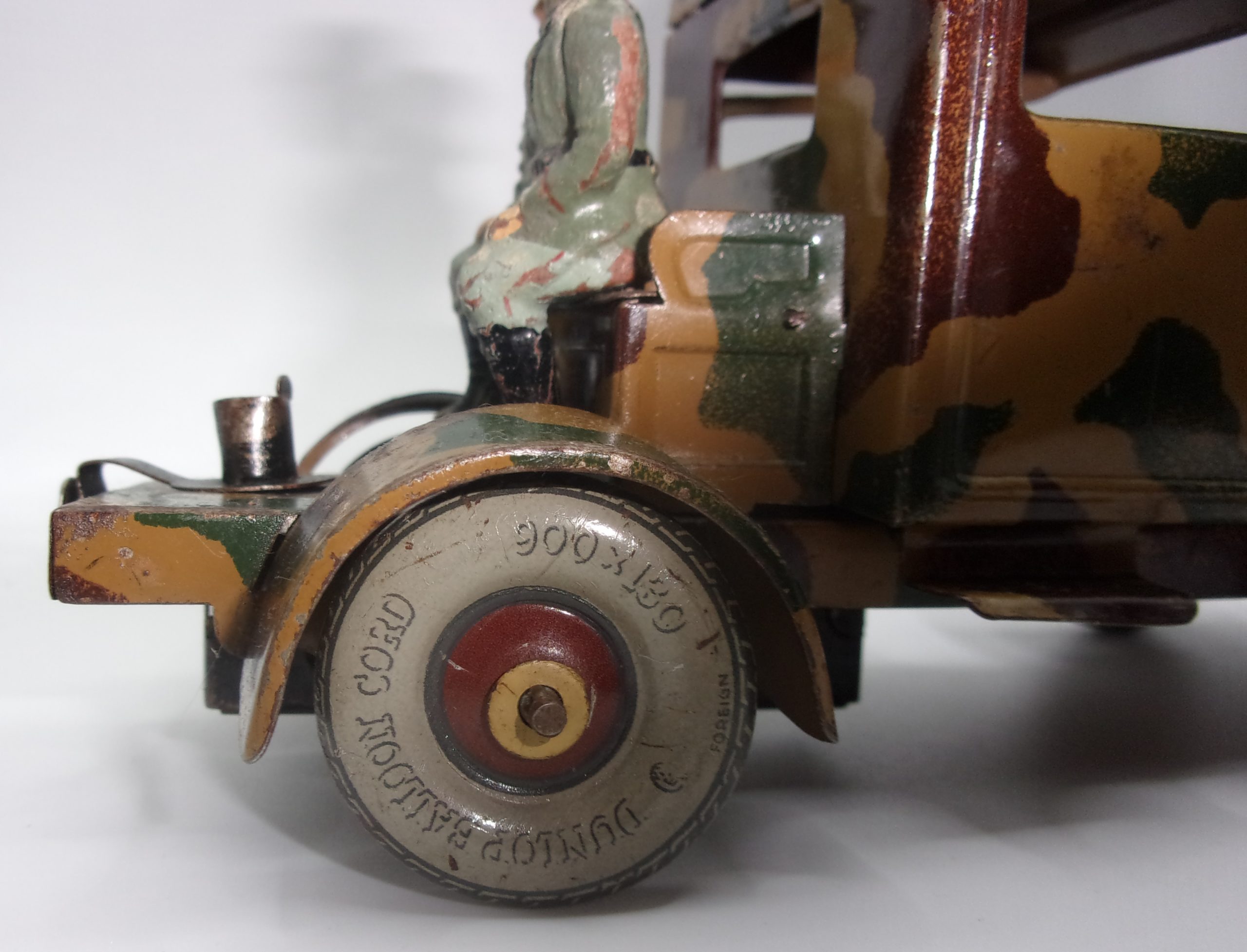 Pre-War Tippco German Tinplate Clockwork Artillery Towing Truck And Field Cannon With Two Crew - Image 14
